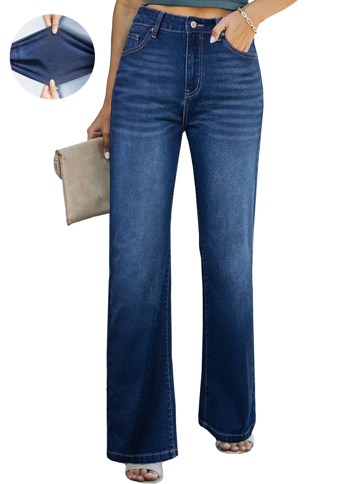 DOKOTOO Women Wide Leg Jeans High Waist Baggy Jeans Loose Boyfriend ...