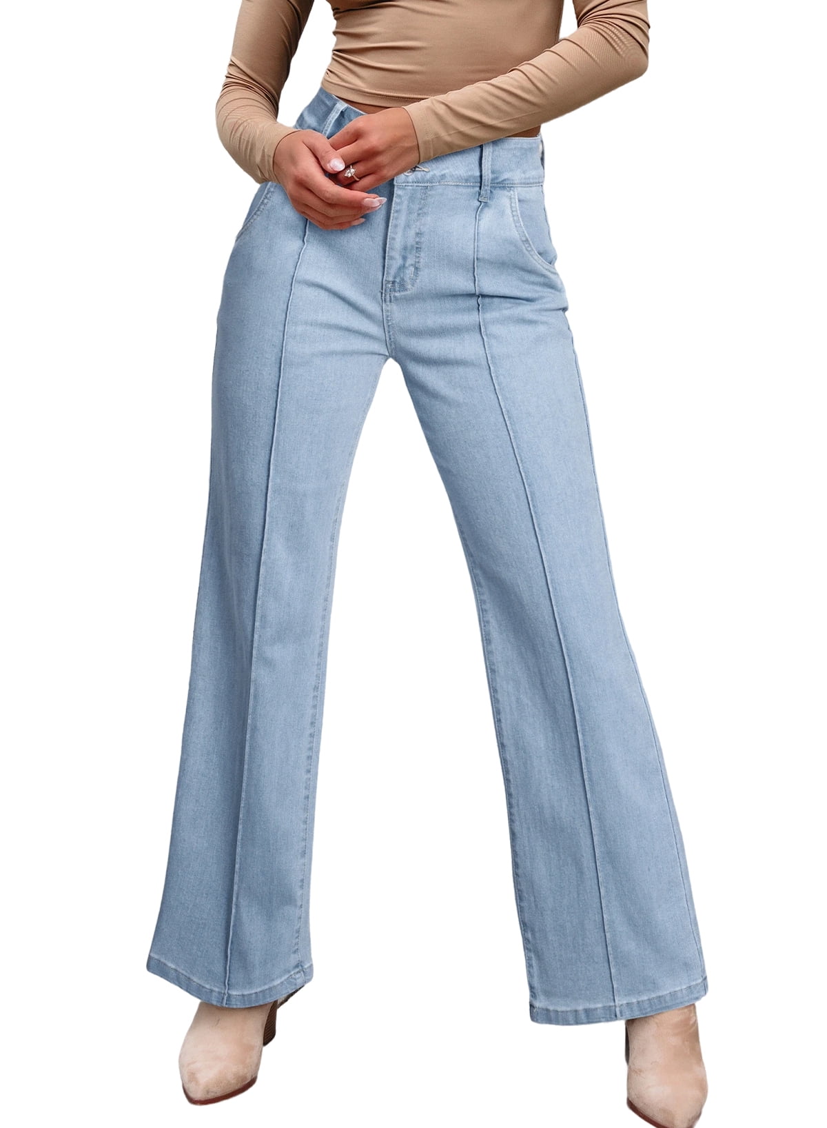 DOKOTOO Women Wide Leg Jeans High Waist Trendy Casual Jeans Boyfriends dokotoo-women-wide-leg-jeans-high-waist-trendy-casual-jeans-boyfriends