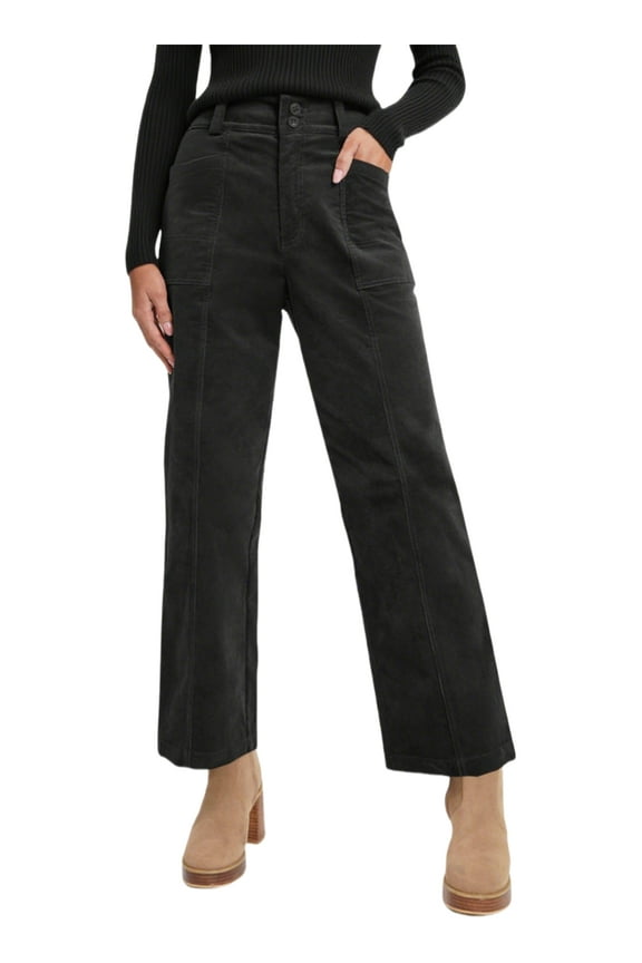 Women's High-Waisted Elastic Waist Corduroy Pants - Retro Straight Leg Flattering Trousers for Fall & Winter​