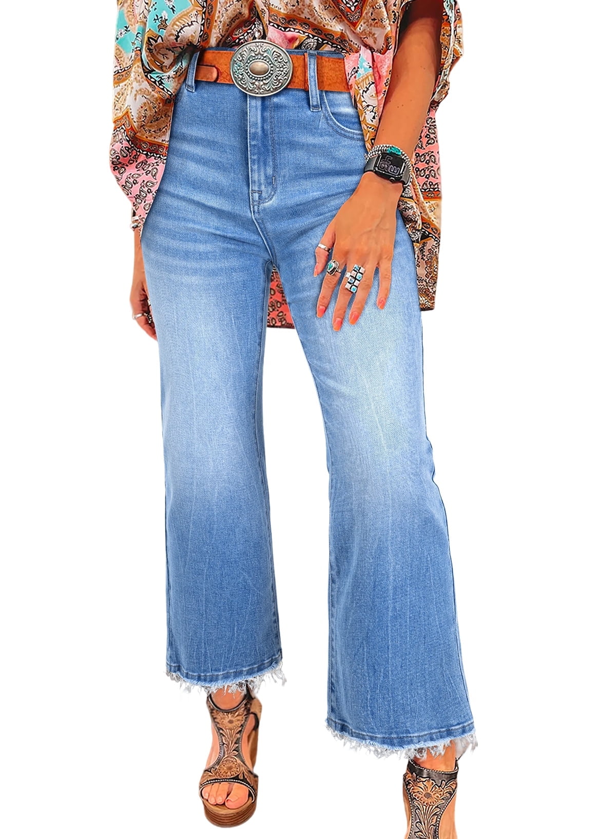 Women's High-Waist Safari Style Straight Jeans main image 0