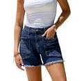thumbnail image 1 of DOKOTOO Women's Jean Shorts Casual Summer Denim Shorts with Raw Hem and Large Pockets High Waisted Stretchy Distressed Shorts, 1 of 8