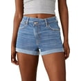 thumbnail image 1 of DOKOTOO Women's Jean Shorts High Waisted Stretchy Denim Shorts Summer Casual Rolled Hem Distressed Shorts Lightweight Zimbaplatinum Denim Shorts, 1 of 11