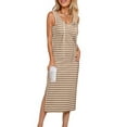 thumbnail image 1 of DOKOTOO Women's V Neck Side Split Sleeveless Tank Dress -Perfect for Summer Beach Vacation, 1 of 8