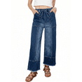 thumbnail image 1 of DOKOTOO Women's Wide Leg Jeans High Waisted Baggy Jeans for Women Stretchy Denim Pants with Drawstring and Big Pockets (Plus Sizes Available), 1 of 8