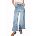 thumbnail image 1 of DOKOTOO Women's Wide Leg Jeans High Waisted Baggy Jeans for Women Stretchy Denim Pants with Drawstring and Big Pockets (Plus Sizes Available), 1 of 8