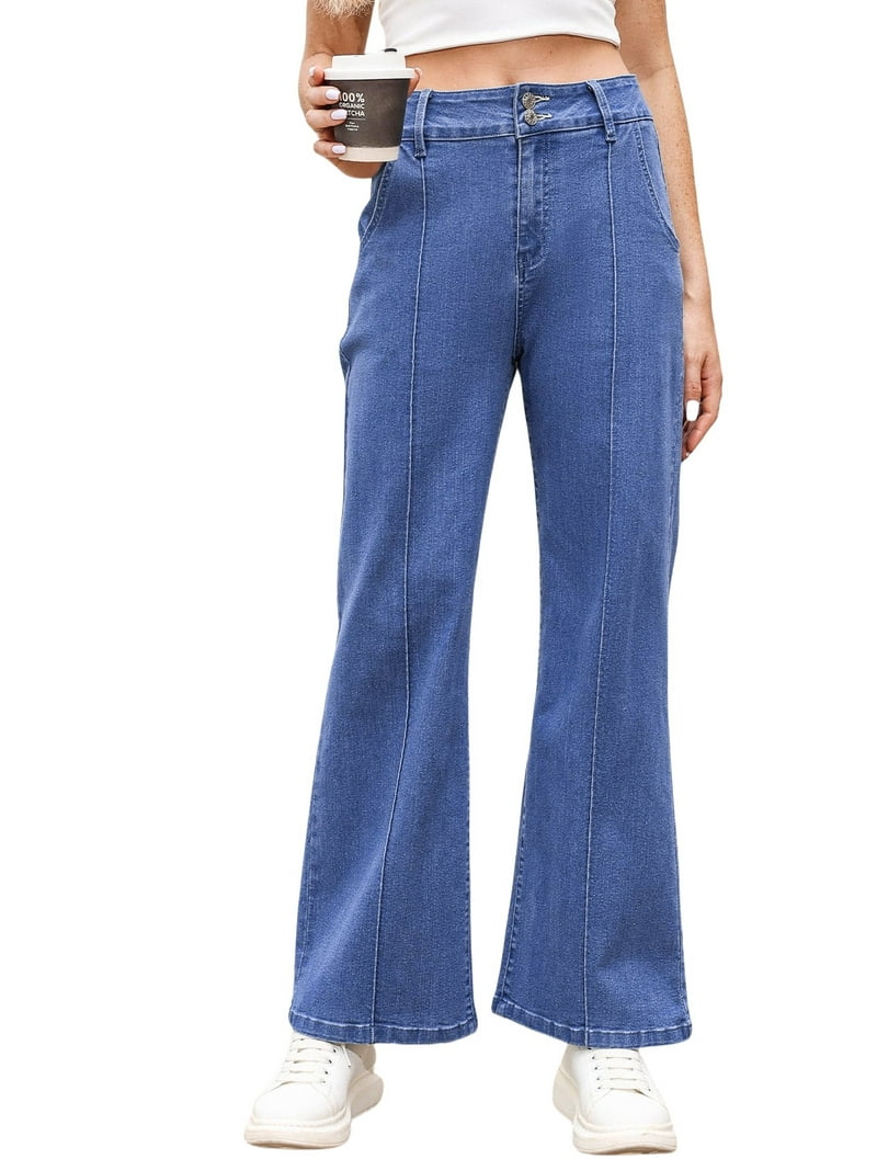 DOKOTOO Women's Wide Leg Jeans High Waisted Stretchy Jeans
