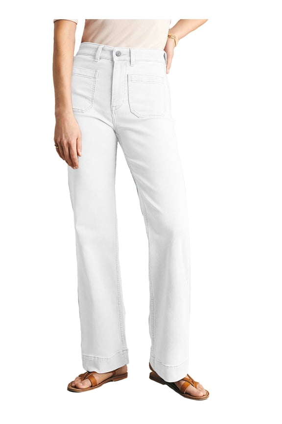 Women's Wide Leg Jeans High Waisted Stretchy Straight Leg Denim Pants with Pockets Loose Fit Trendy Jeans for Casual (Sizes 4-18)