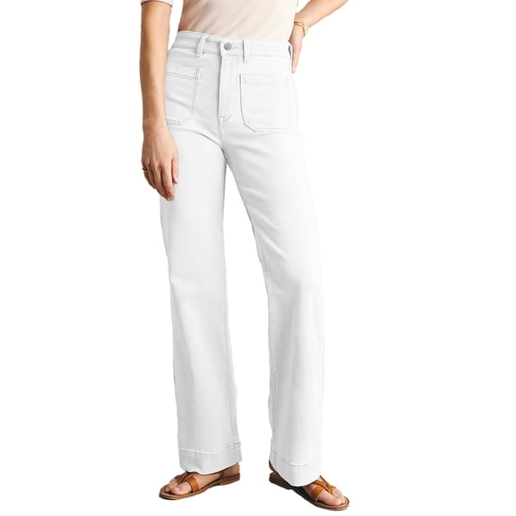 DOKOTOO Women's Wide Leg Jeans High Waisted Stretchy Straight Leg Denim Pants with Pockets Loose Fit Trendy Jeans for Casual (Sizes 4-18)