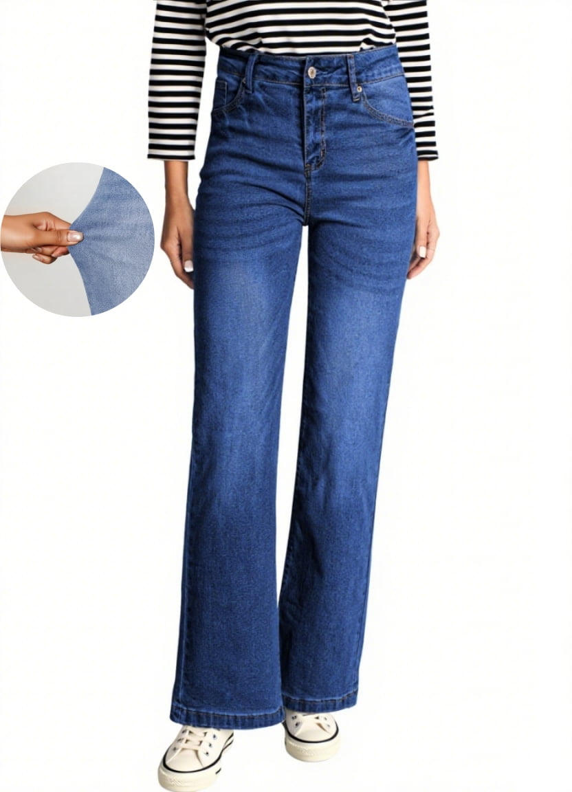 DOKOTOO Women's Wide Leg Jeans High Waisted Trendy Stretchy Loose ...