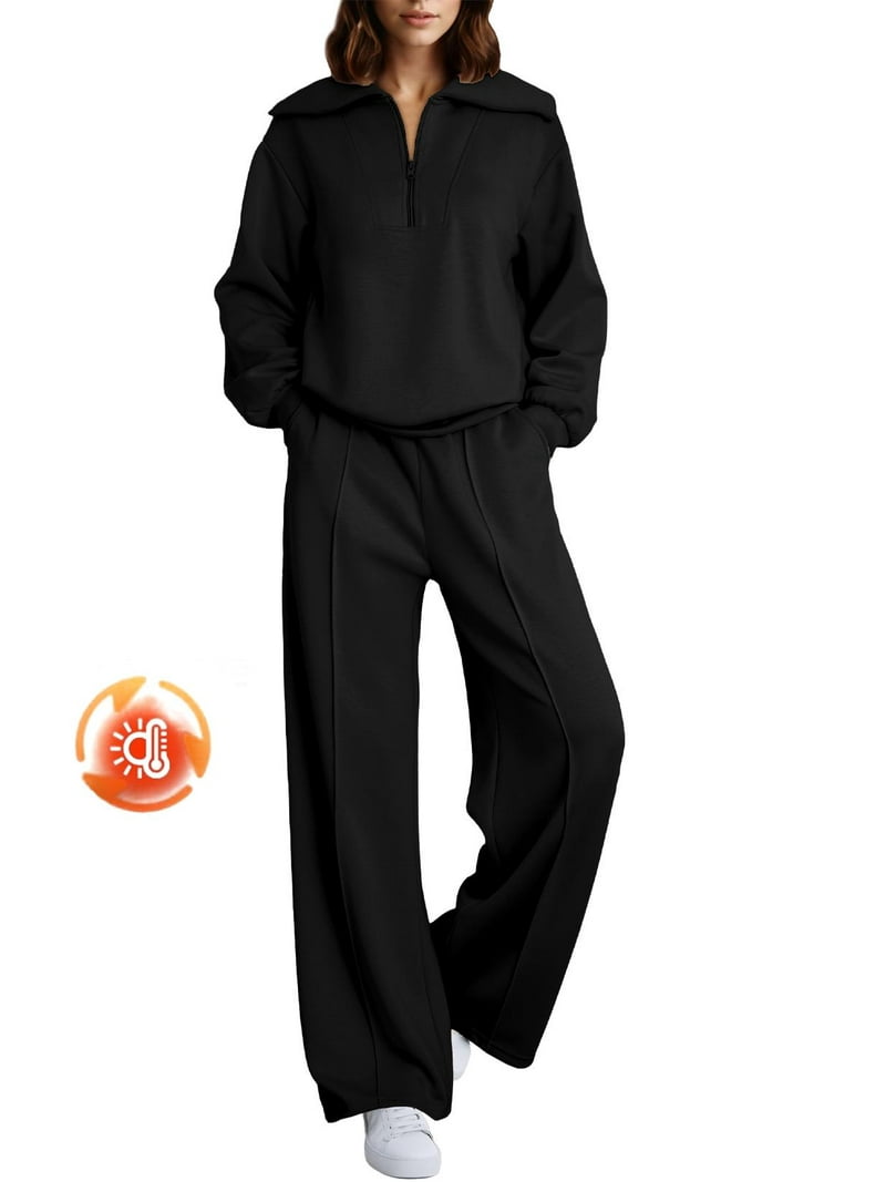 DOKOTOO Womens Sweatsuits Piece Sets Oversized Fleece Lining