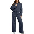 thumbnail image 1 of DOKOTOO Womens Sweatsuits 2 Piece Outfits Oversized Fleece Zip up Long Sleeve Sweatshirt with Wide Leg Sweatpants Tracksuit Lounge Sets, 1 of 10