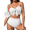 thumbnail image 1 of DOKOTOO Bikini Sets for Women High Waisted Seashell Textured 2 Piece Swimsuits Knotted Front Bathing Suits, 1 of 10