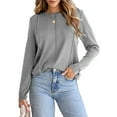 thumbnail image 1 of DOKOTOO Womens Casual Long Sleeve Blouses Loose Fit Soft Lightweight Everyday Wear Fall Winter Tops, 1 of 8