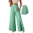 thumbnail image 1 of DOKOTOO Womens Casual Wide Leg Pants High Waisted Button Pleated Business Work Trousers Flowy Beach Palazzo Pants, 1 of 9