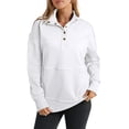 thumbnail image 1 of DOKOTOO Sweatshirts for Women Lightweight Long Sleeve Half Button Pullover Tops Casual Loose Fall Sweatshirt with Pocket, 1 of 11