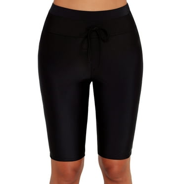DOKOTOO Womens High Waisted Swim Shorts Long Bike Bottoms Tummy Control Swimsuit Long Board Shorts Bathing Suit Bottoms
