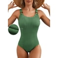 thumbnail image 1 of DOKOTOO Womens One Piece Swimsuit Ribbed Slimming Bathing Suit 2025 Flattering High Cut Swimming Suits, 1 of 11