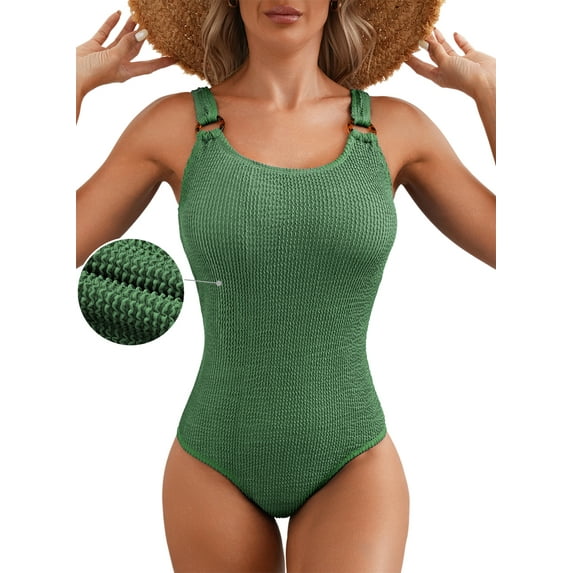 DOKOTOO Womens One Piece Swimsuit Ribbed Slimming Bathing Suit 2025 Flattering High Cut Swimming Suits