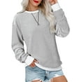 thumbnail image 1 of DOKOTOO Womens Oversized Sweatshirts Crew Neck Striped Pullover Tops Long Sleeve Pullover Sweatshirt 2024 Fall White L US12-14, 1 of 8