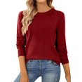 thumbnail image 1 of DOKOTOO Womens Sweaters 2024 Casual Crewneck Long Sleeve Lightweight Pullover Sweater Knit Tops, 1 of 6