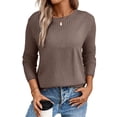 thumbnail image 1 of DOKOTOO Womens Sweaters Classic Crewneck Knit Sweater Loose Fit with Hollow Out Sleeves for Winter Layering​, 1 of 9