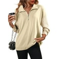 thumbnail image 1 of DOKOTOO Womens Zip Up Sweatshirts Fall Half Zip Pullover Oversized Fall Quarter Zipper Sweatshirt for Women S-2XL, 1 of 9