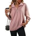 thumbnail image 1 of DOKOTOO Womens Sweatshirt Fall Oversized Sweatshirt Casual Half Zip Long Sleeve Pullover Tops Fall Quarter Zipper Hoodies S-2XL, 1 of 9