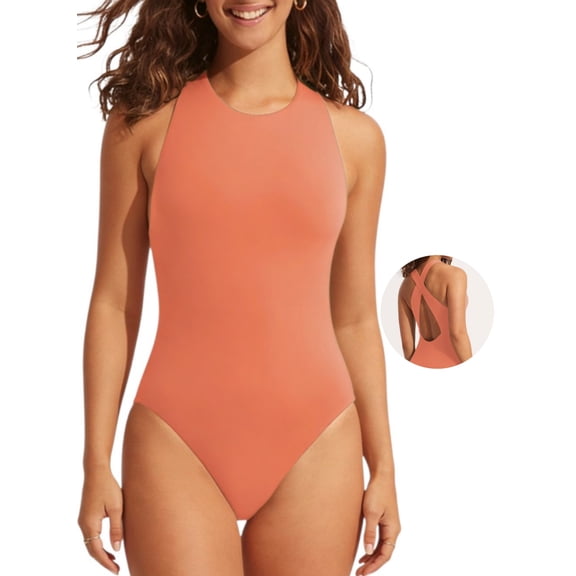 DOKOTOO Womens Tummy Control Monokini Swimwear Slimming Ladies Swimsuits Removable Padded Swimming Suits Athletic Bathing Suit