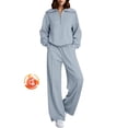 thumbnail image 1 of DOKOTOO Womens Sweatsuits 2 Piece Sets Oversized Half Zip Sweatshirt Matching Wide Leg Sweatpants Tracksuits Lounge Set, 1 of 11
