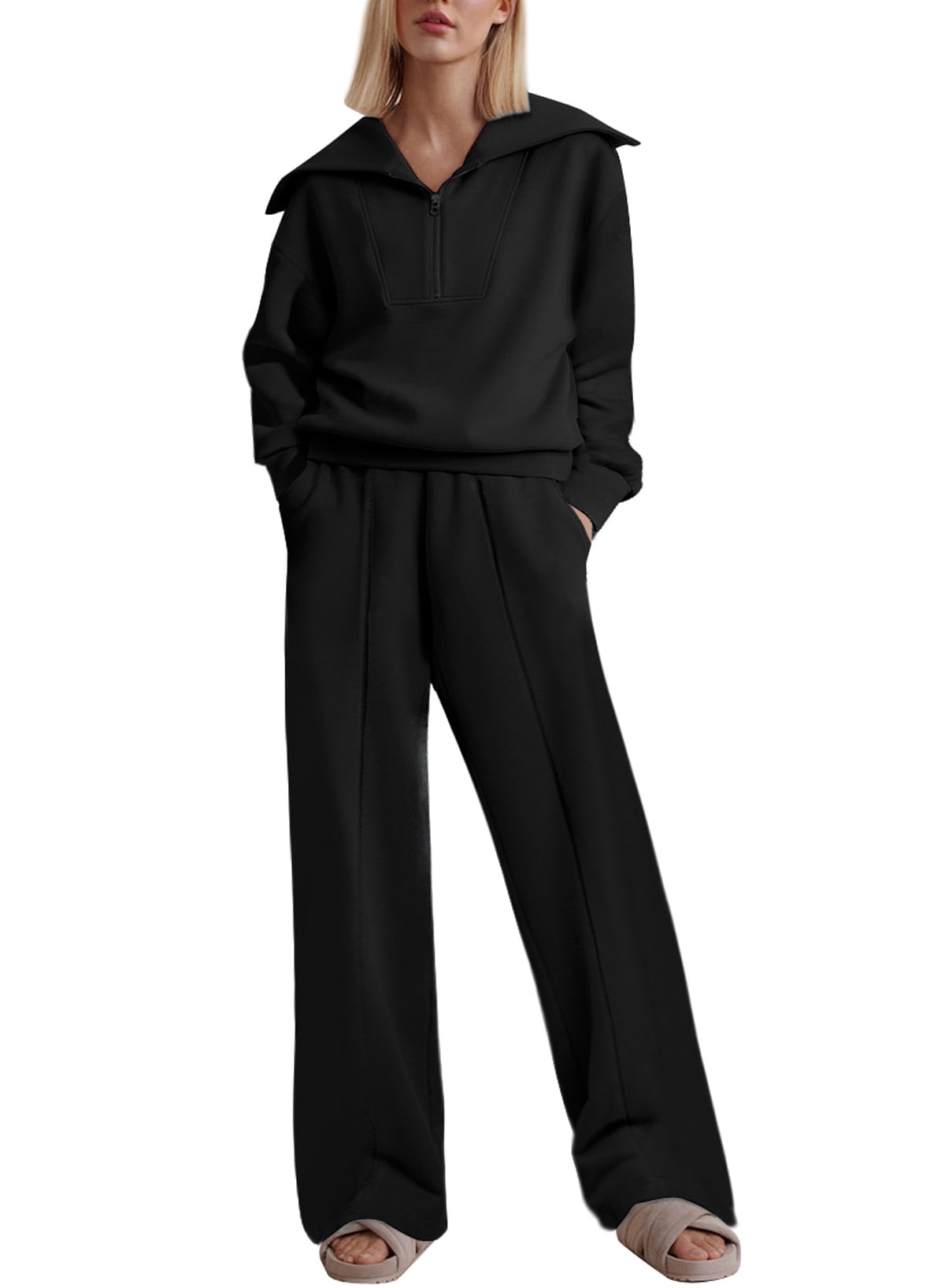 DOKOTOO Womens 2 Piece Outfits Sets Oversized Flee