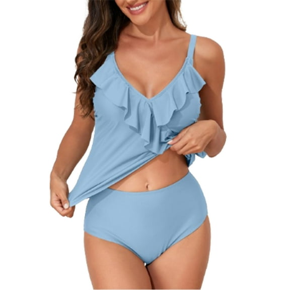 DOKOTOO Womens Two Piece Tankini Bathing Suits for Women Swimsuit Women Two Piece Swimsuit for Women Tankini Top with Shorts