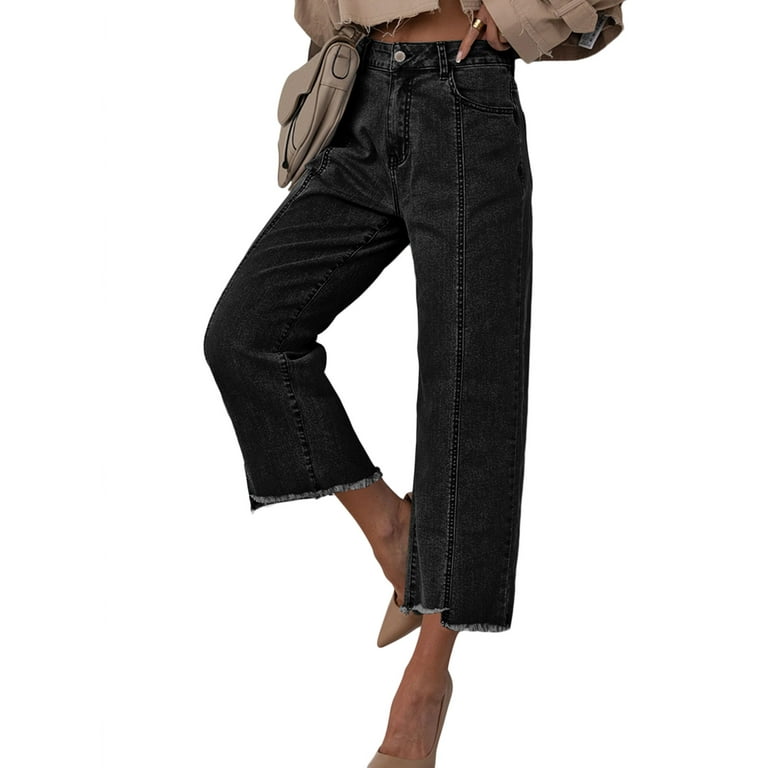 Women irregular straight loose high waist casual pants Women irregular straight loose high waist casual pants