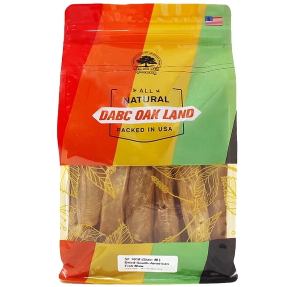 Fish Glue,Rich in Collagen Dried Seafood Fish Maw Roll Natural Sun Dried From South America Medium 8oz