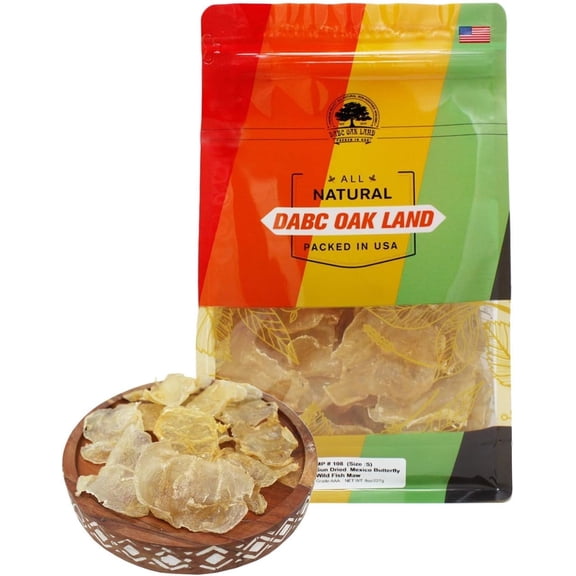 DOL Fish Glue,Rich in Collagen Dried Seafood Fish Maw Roll Natural Sun Dried (Small 8oz/bag)