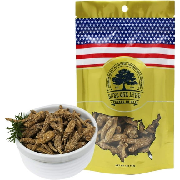 DOL Hand-Selected American Wisconsin Farmed Ginseng Root Long Small Cultivated Wisconsin American Ginseng 4oz Bag