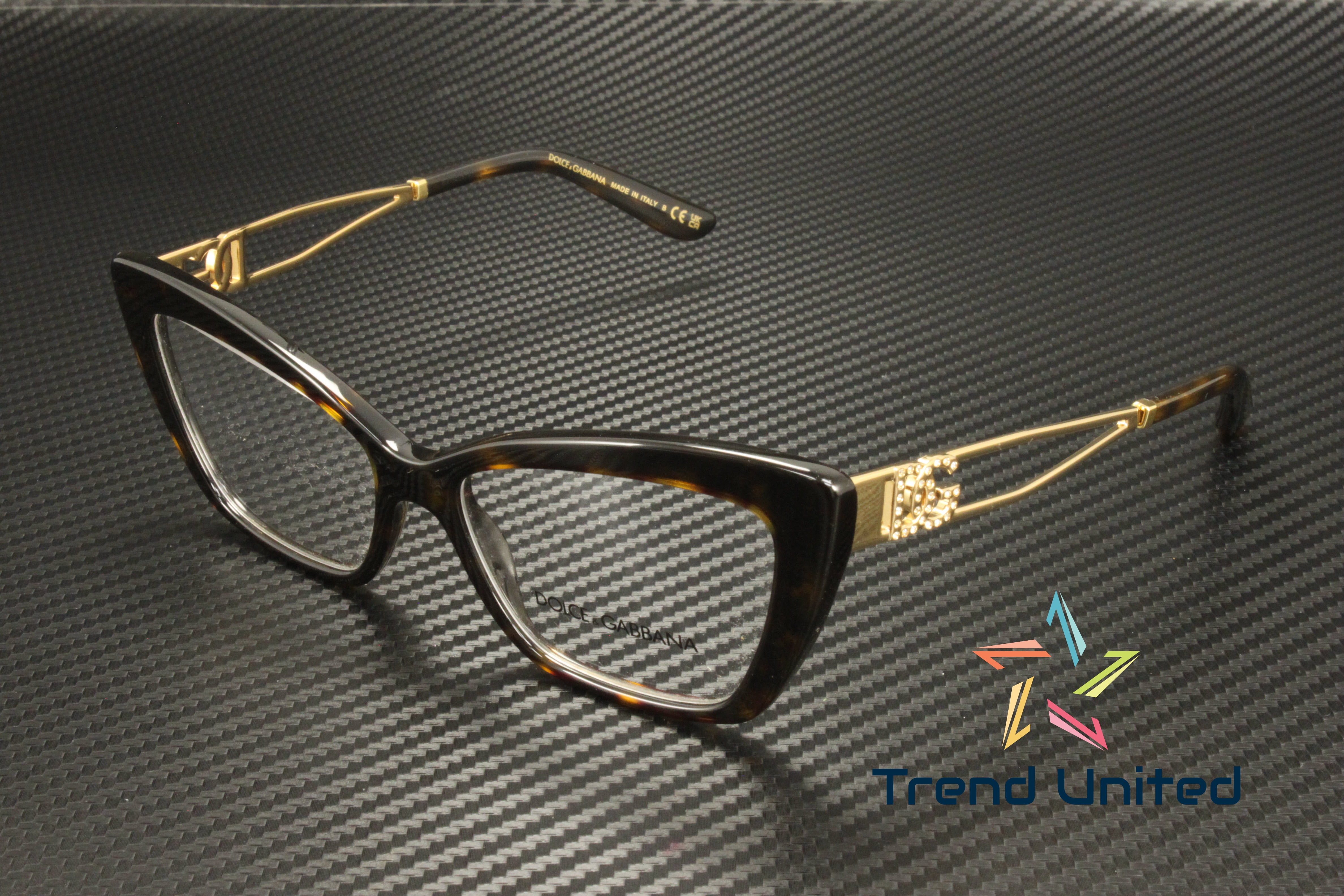 メガネ DOLCE & GABBANA Woman Optical frames Brown 0DG3377 502 DOLCE & GABBANA DG3375B 502 Havana Demo Lens 55 mm Women's
