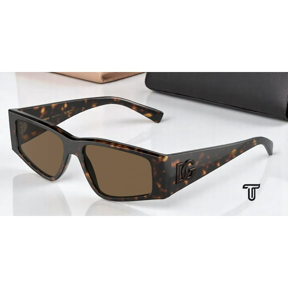 DOLCE & GABBANA DG4453 502 73 Havana Dark Brown 55 mm Men's Sunglasses