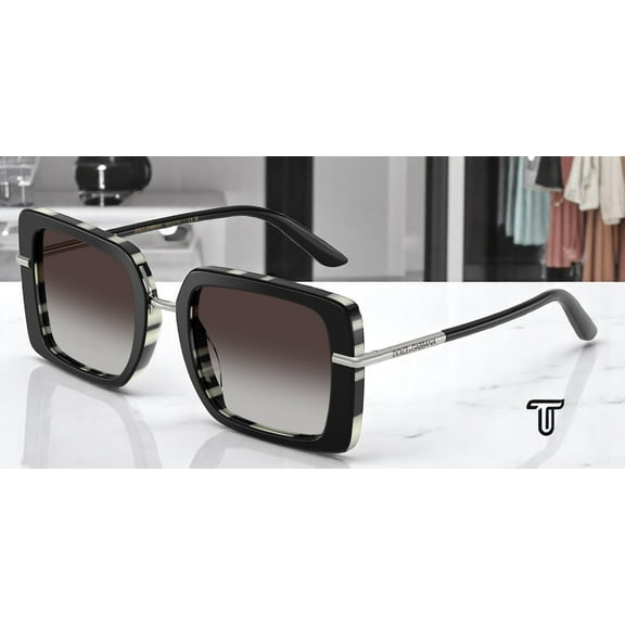 DOLCE & GABBANA DG4491 33728G Black Zebra Grey Gradient 52 mm Women's Sunglasses