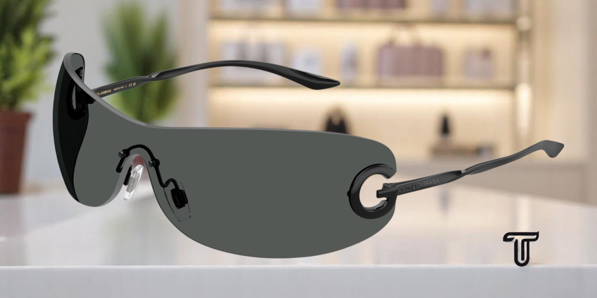Dolce & Gabbana DG2308 01/87 Sunglasses Black Frame, Grey Lenses - Lowest Price! New DOLCE & GABBANA DG2308 01/87 Black/Dark Grey 141--125  main image 2