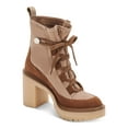 thumbnail image 1 of DOLCE VITA Womens Beige Pull Tab Lug Sole Celida Round Toe Block Heel Lace-Up Leather Hiking Boots 10 M, 1 of 4
