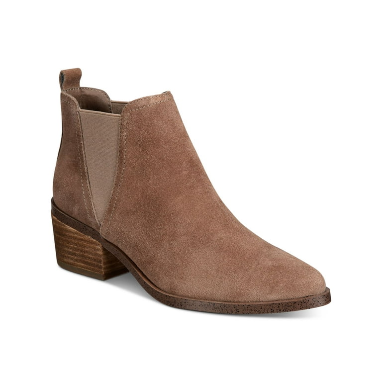 DOLCE VITA Womens Beige Side Gores Cushioned Pointed Toe Stacked Heel Booties 6 Walmart