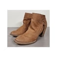 thumbnail image 1 of DOLCE VITA Womens Beige Studded Zipper Accent Comfort Jessie Round Toe Block Heel Zip-Up Leather Booties 8 M, 1 of 3