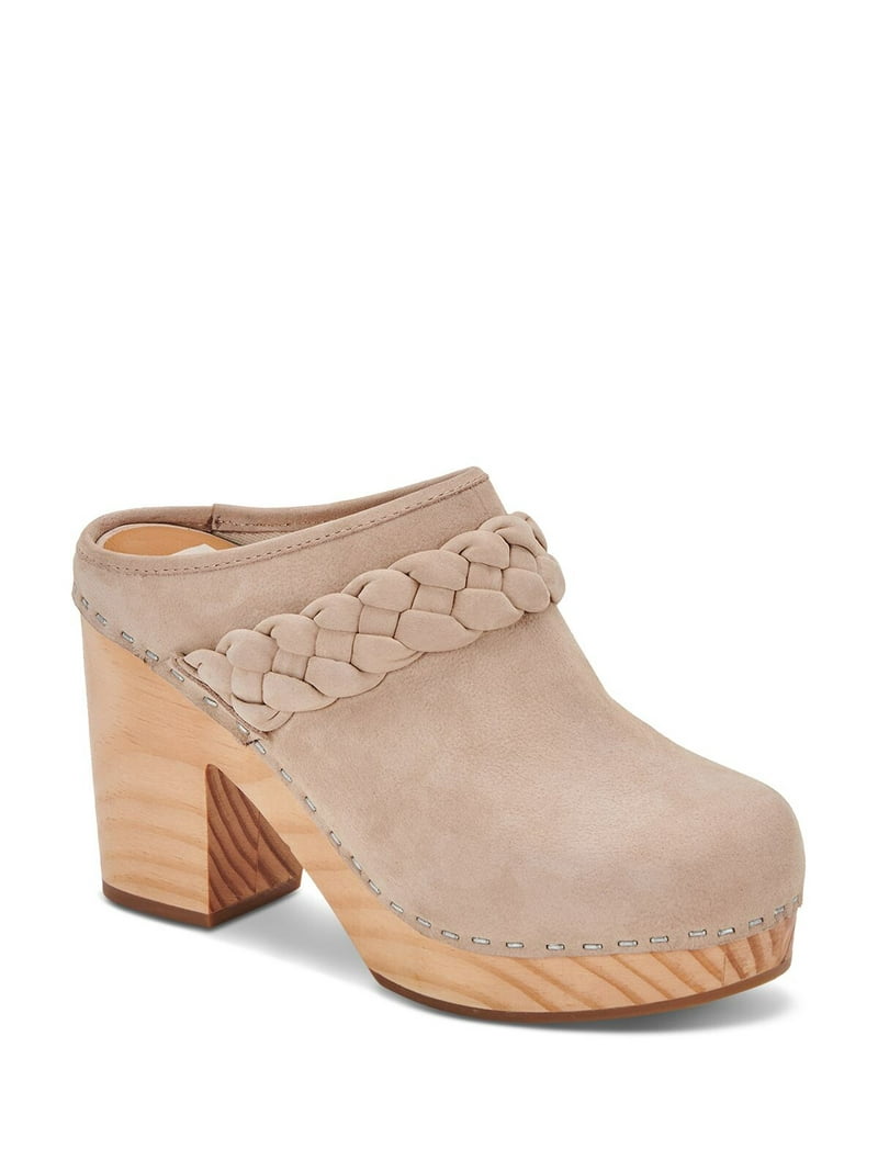 DOLCE VITA Womens Beige Woven Padded Hila Round Toe Block Heel