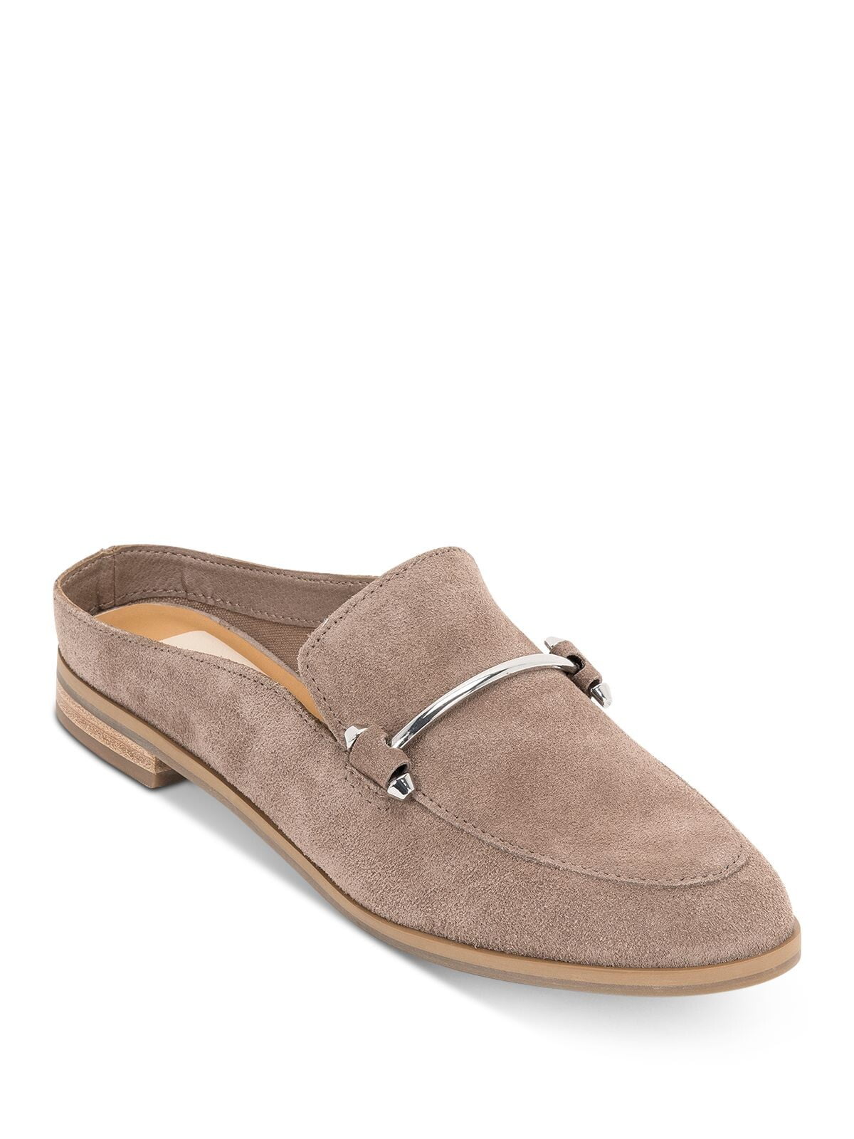 DOLCE VITA Womens Camel Brown Mule Heeley Almond Toe Block Heel Slip On Leather Mules