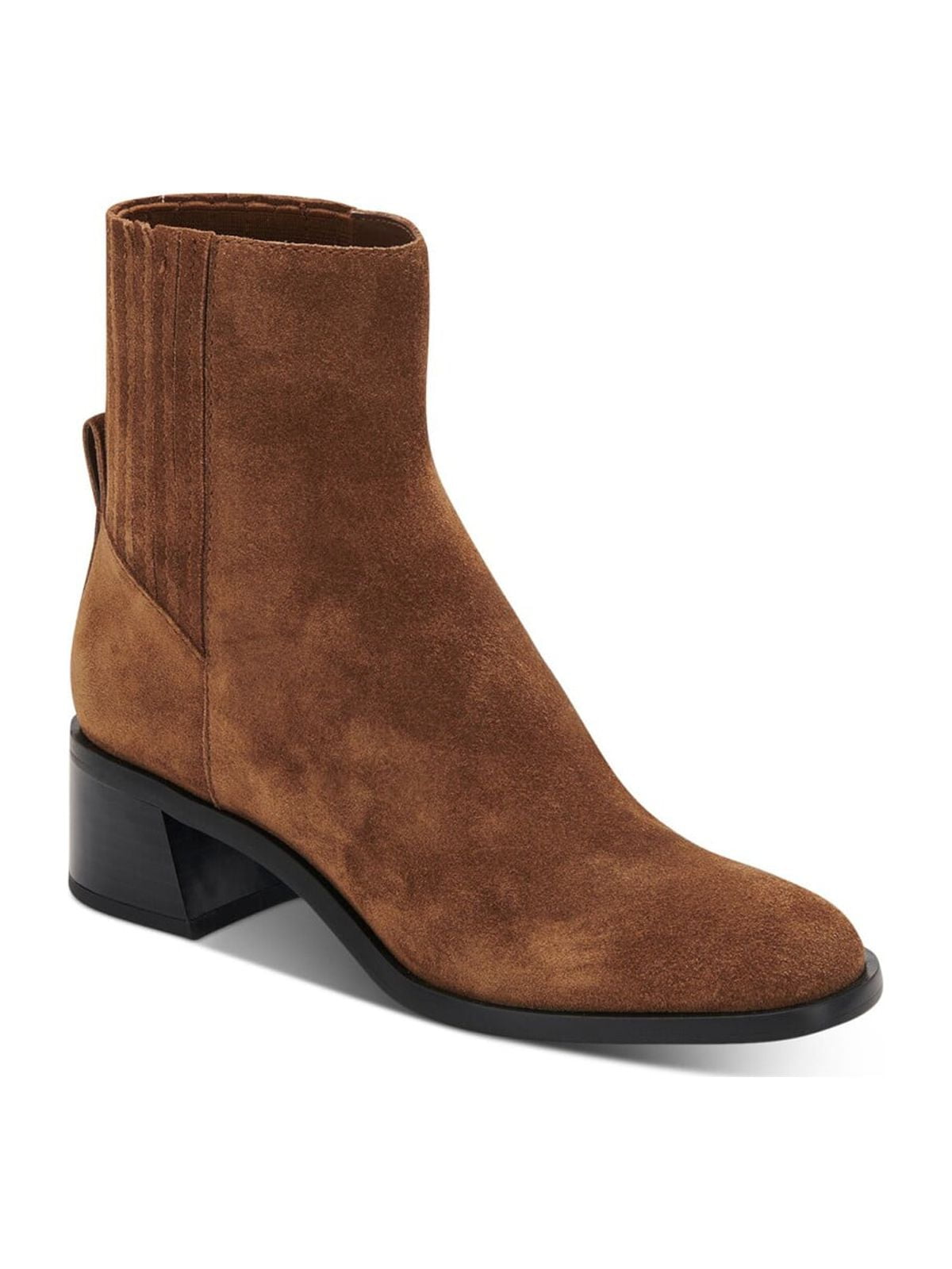 NEW YORK & CO Womens Black Mixed Media Water Repellent Goring Padded Aria Round Toe Block Heel Zip-Up Boots Shoes main image 1