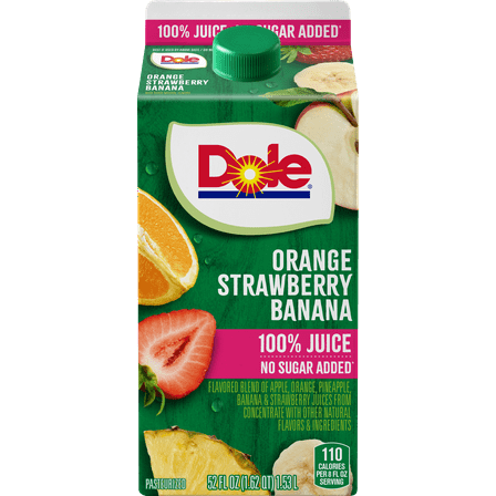 Dole Chilled Orange, Strawberry And Banana Juice, Smooth Textured, 52 oz
