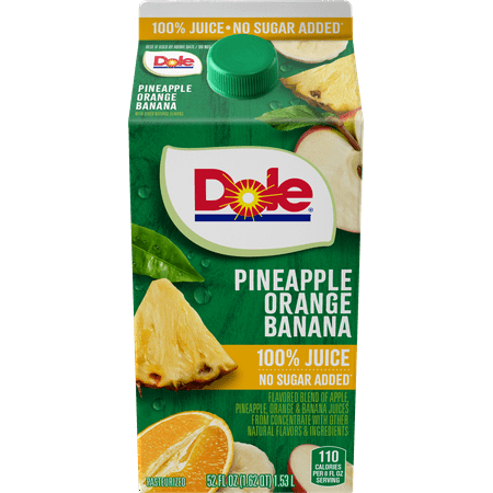 Dole 100% Juice, Chilled Pineapple Orange Banana, 52 Fl Oz
