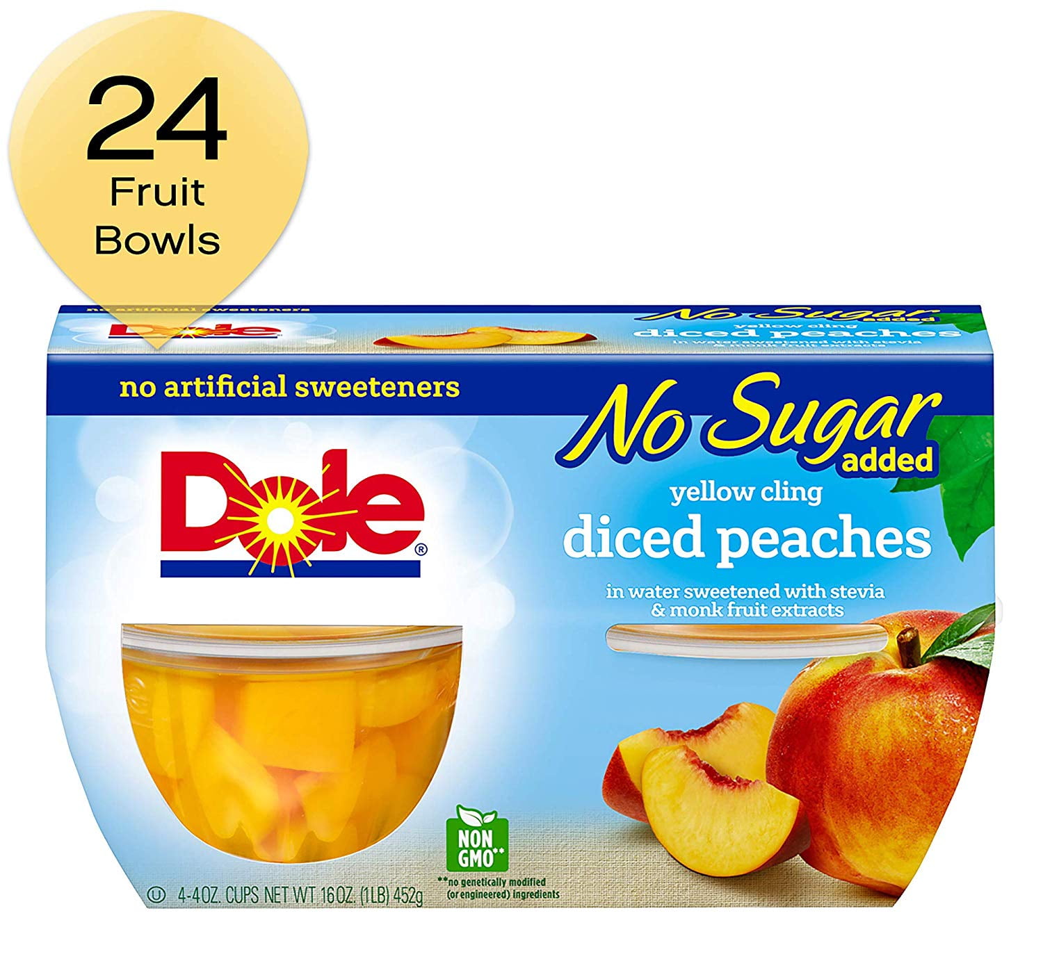 H-E-B Organics Diced Yellow Cling Peach Snack Bowls