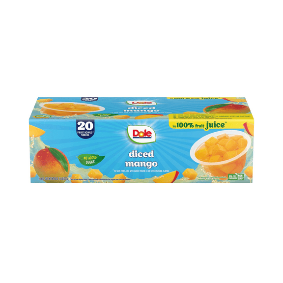 DOLE Fruit Bowls Diced Mango 100% Juice No Added Sugar