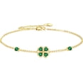 thumbnail image 1 of DOLIOX 14K Solid Gold Clover Bracelet Yellow Gold Shamrock Bracelet Lucky Jewelry St Patrick's Day Gifts for Women, 1 of 7
